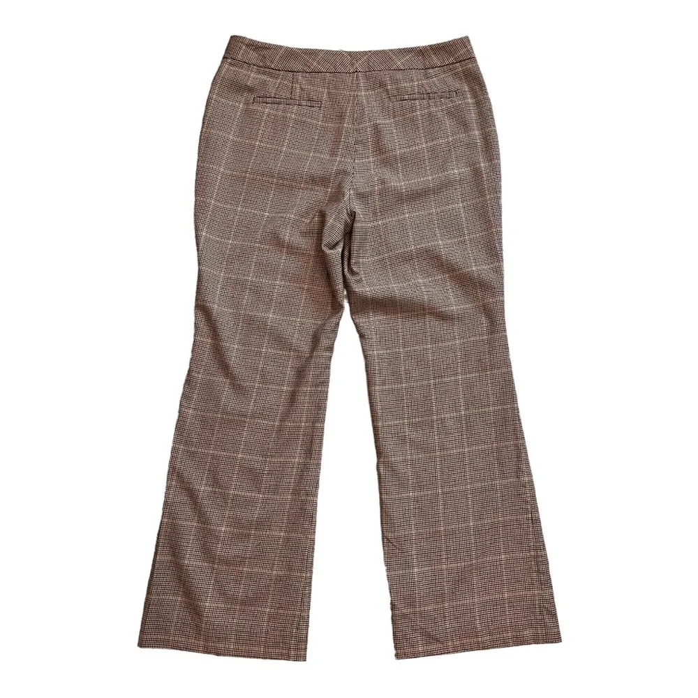Talbots Signature Flare Wool Window Pane Plaid Wide Leg Trousers - Picture 6 of 14